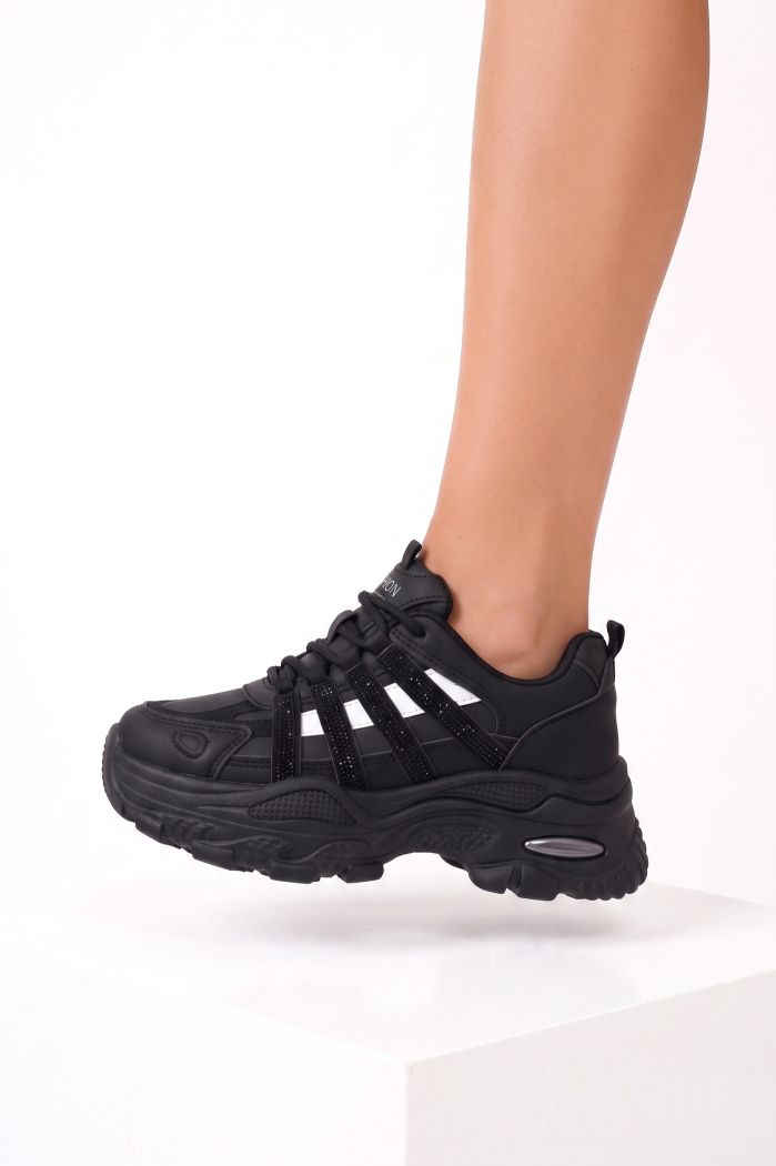 Adidasi dama negri din piele ecologica Alizee #25538