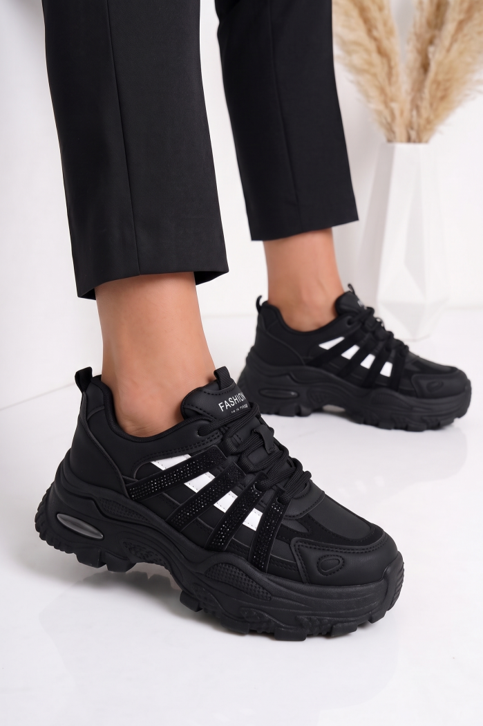 Adidasi dama negri din piele ecologica Alizee #25538