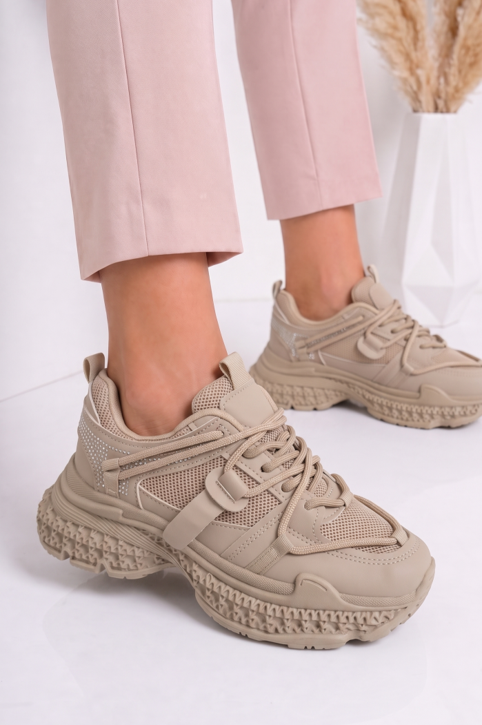 Adidasi dama khaki din piele ecologica Naira #25524