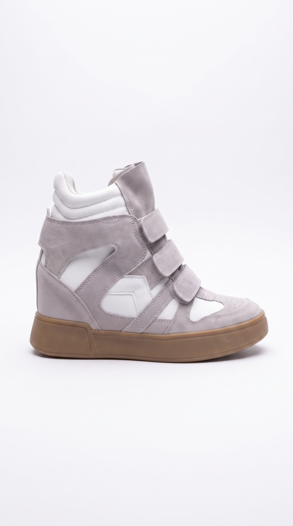 Adidasi dama cu platforma albi din piele ecologica intoarsa  Aliss #25547