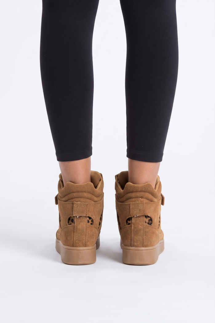 Adidasi dama cu platforma leopard din piele ecologica intoarsa Aliss #25549