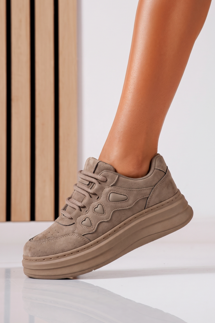 Adidasi dama khaki din piele ecologica intoarsa Aurelia #25560