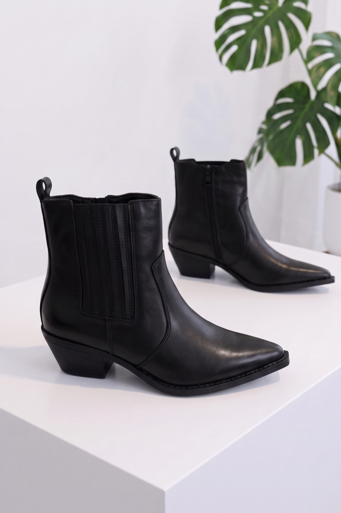 Ciocate dama negre din piele naturala Azura #25575