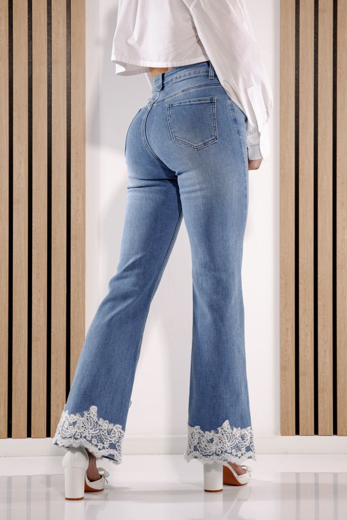 Blugi Evazati Dama Evelina Albastri #A1429