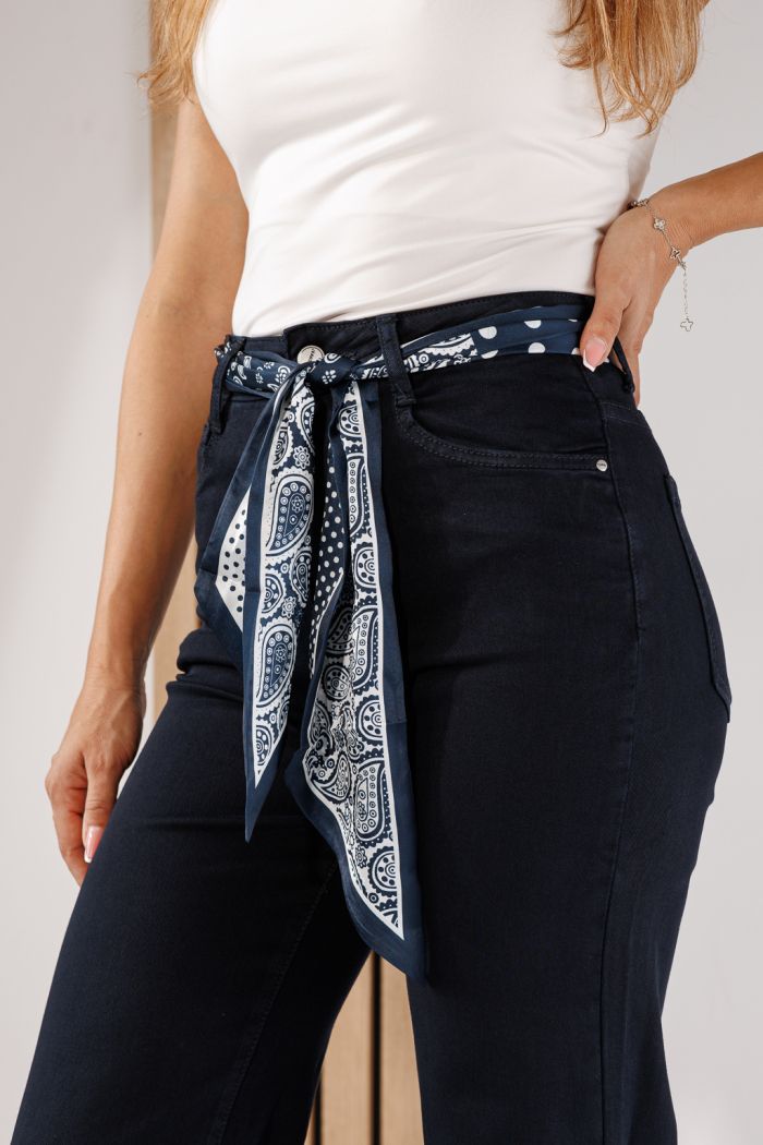 Blugi Wide Leg Dama Zafira Bleumarin #A1431