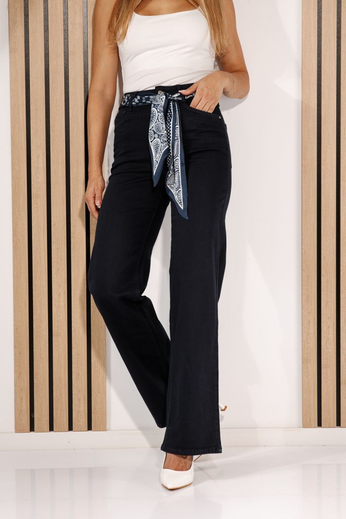 Blugi Wide Leg Dama Zafira Bleumarin #A1431