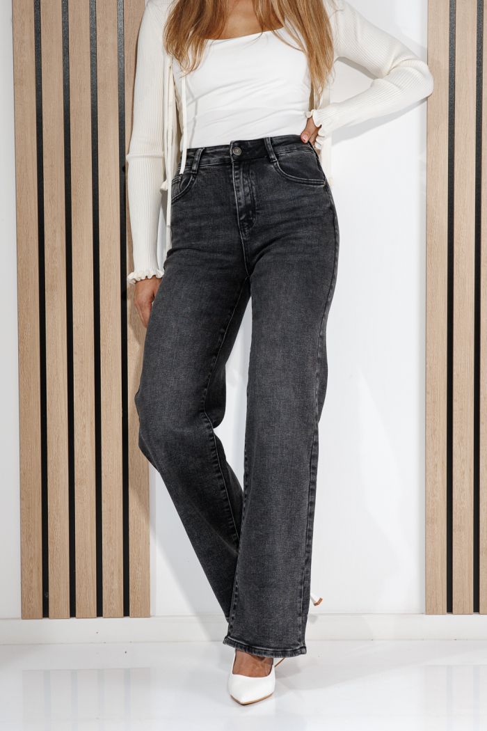 Blugi Wide Leg Dama Avelia Negri #A1439