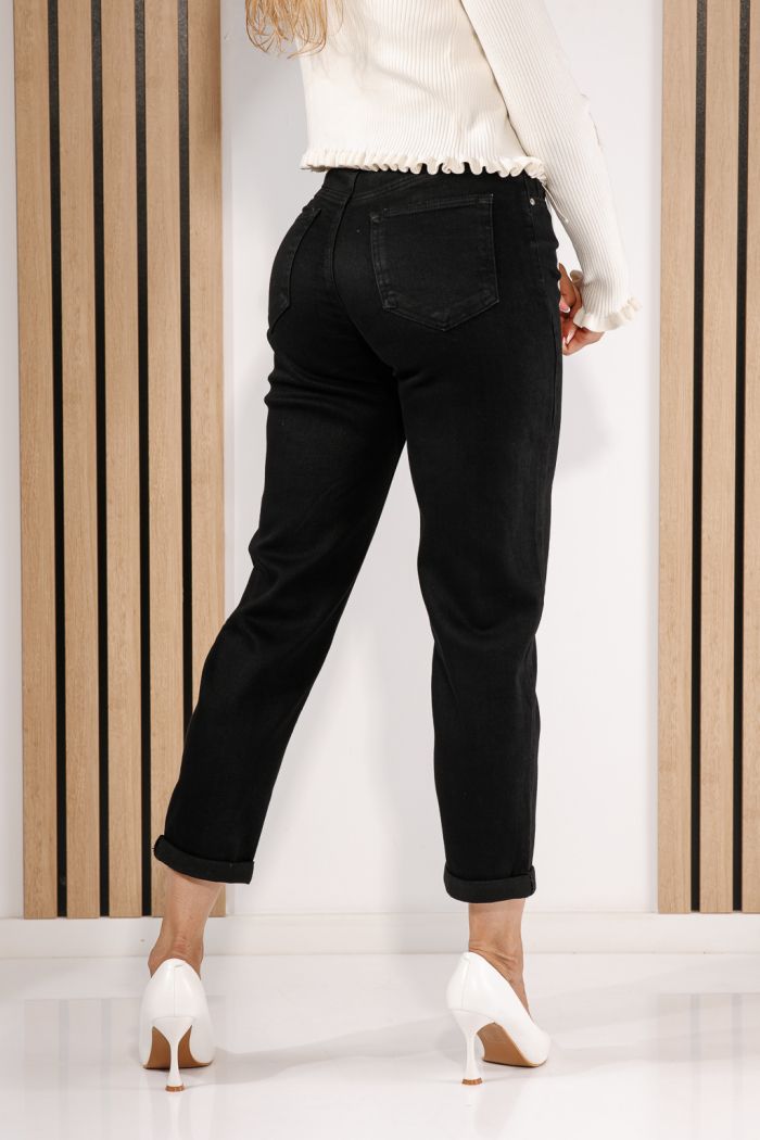 Blugi Mom Fit Dama Livia Negri #A1442