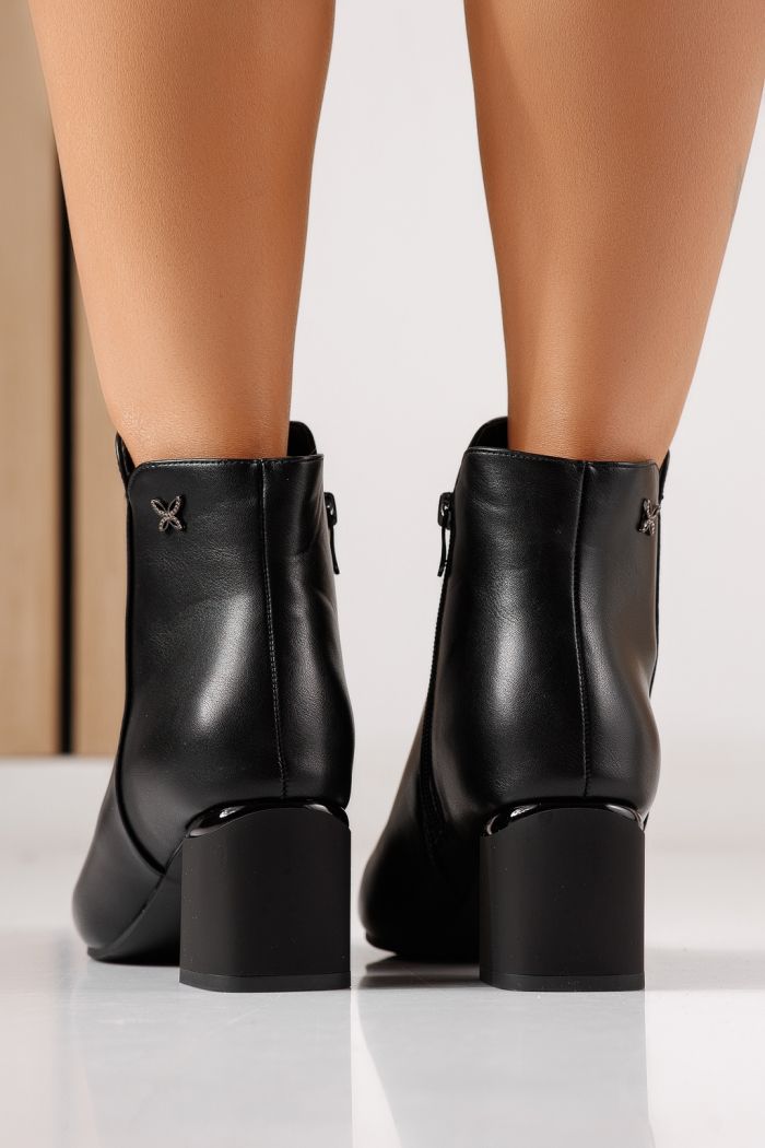 Botine dama captusite negre din piele ecologica Elora #30086