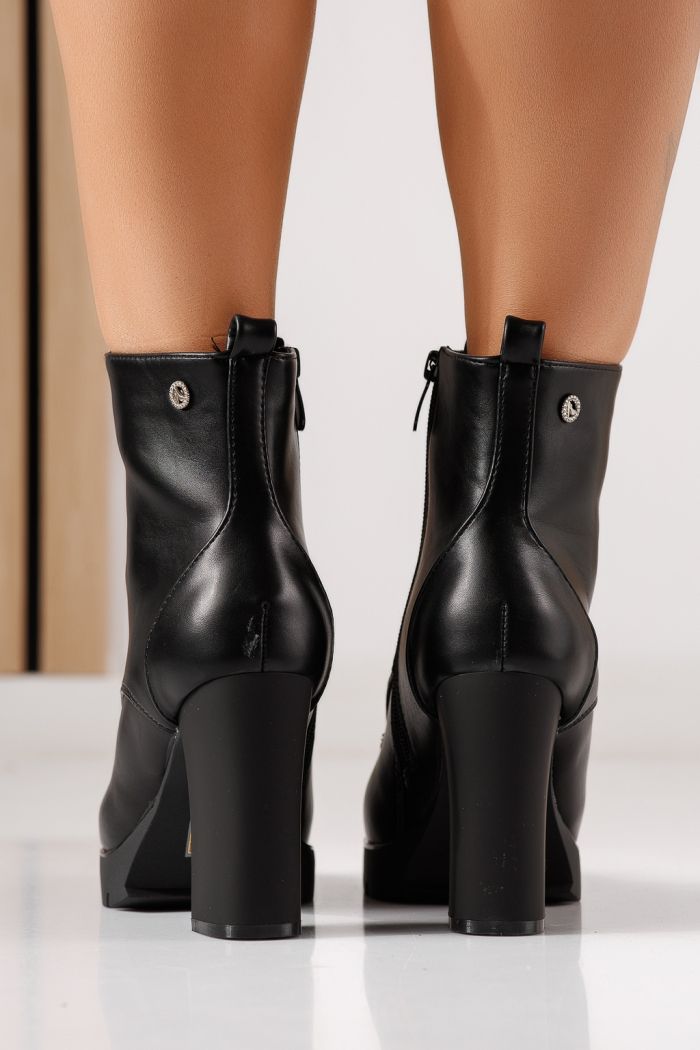 Botine dama captusite negre din piele ecologica Alissa2 #30099
