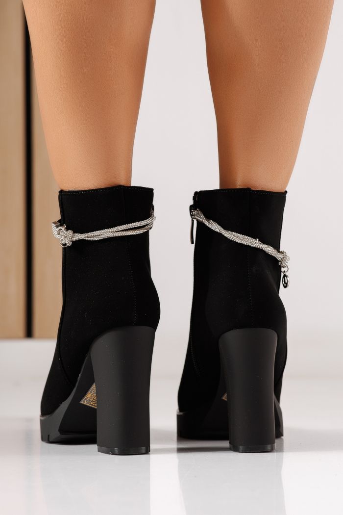 Botine dama captusite negre din piele ecologica Faye #30036