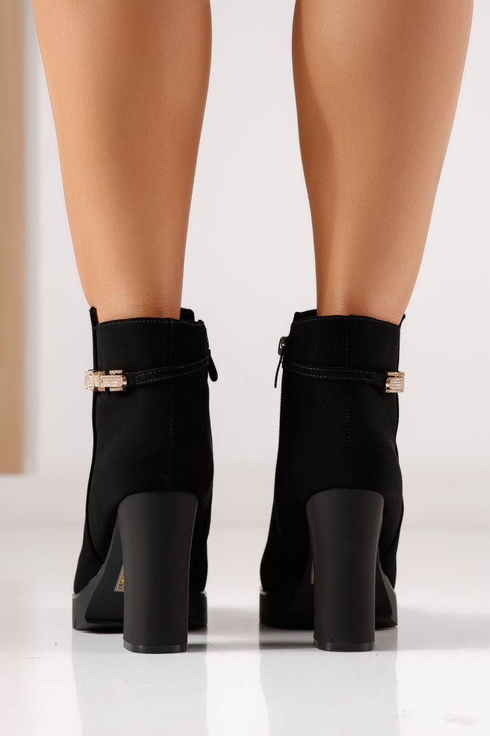 Botine dama captusite negre din piele ecologica Nyra #30002