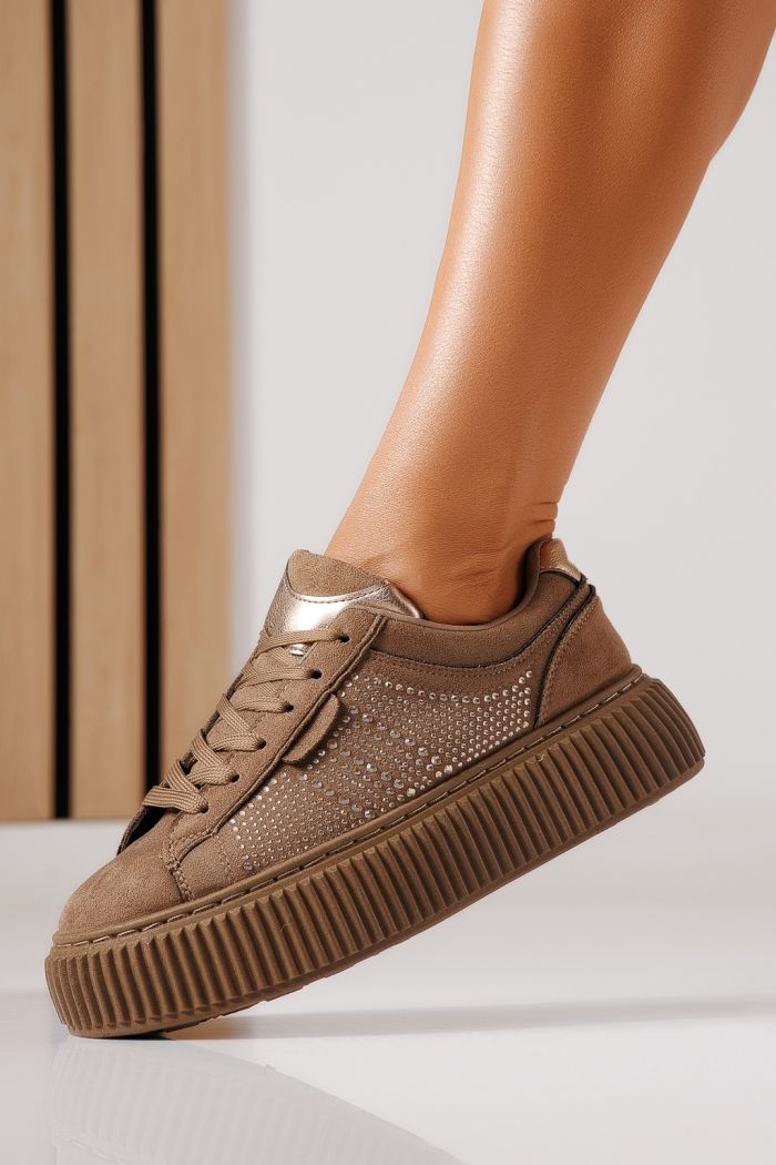Adidasi dama khaki din piele ecologica intoarsa Iris #30109