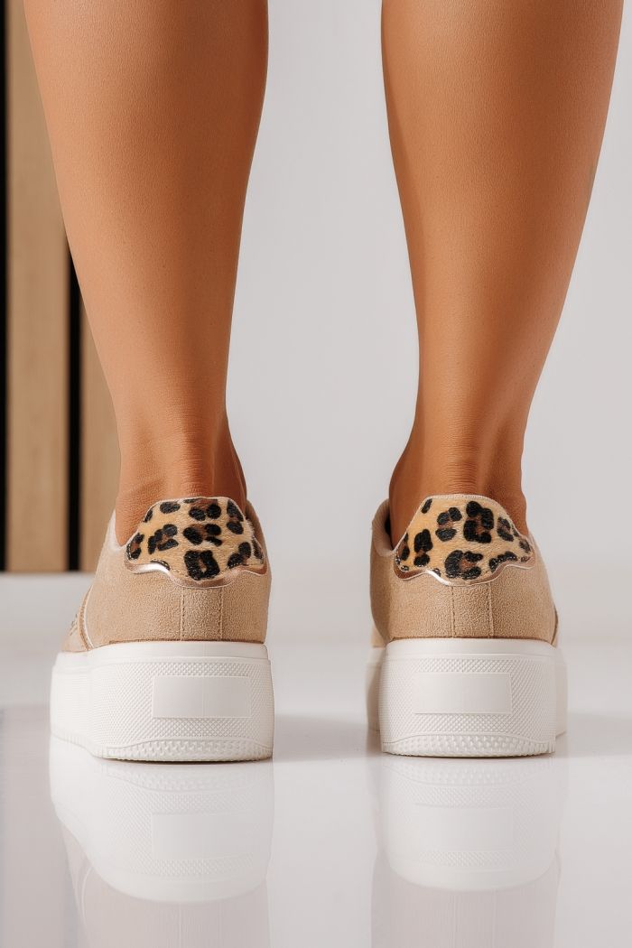 Adidasi dama khaki din piele ecologica intoarsa Kaia #25534