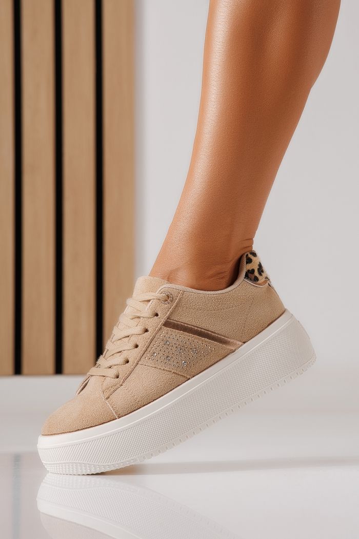 Adidasi dama khaki din piele ecologica intoarsa Kaia #25534