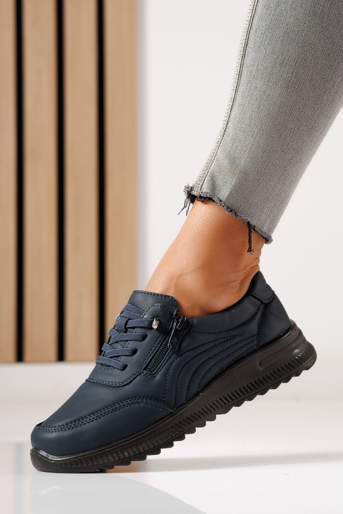 Pantofi casual dama captusiti albastri din piele ecologica Orielle #30127