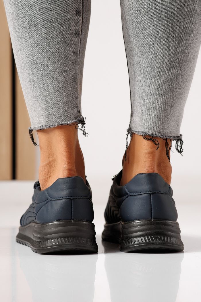 Pantofi casual dama captusiti albastri din piele ecologica Orielle #30127