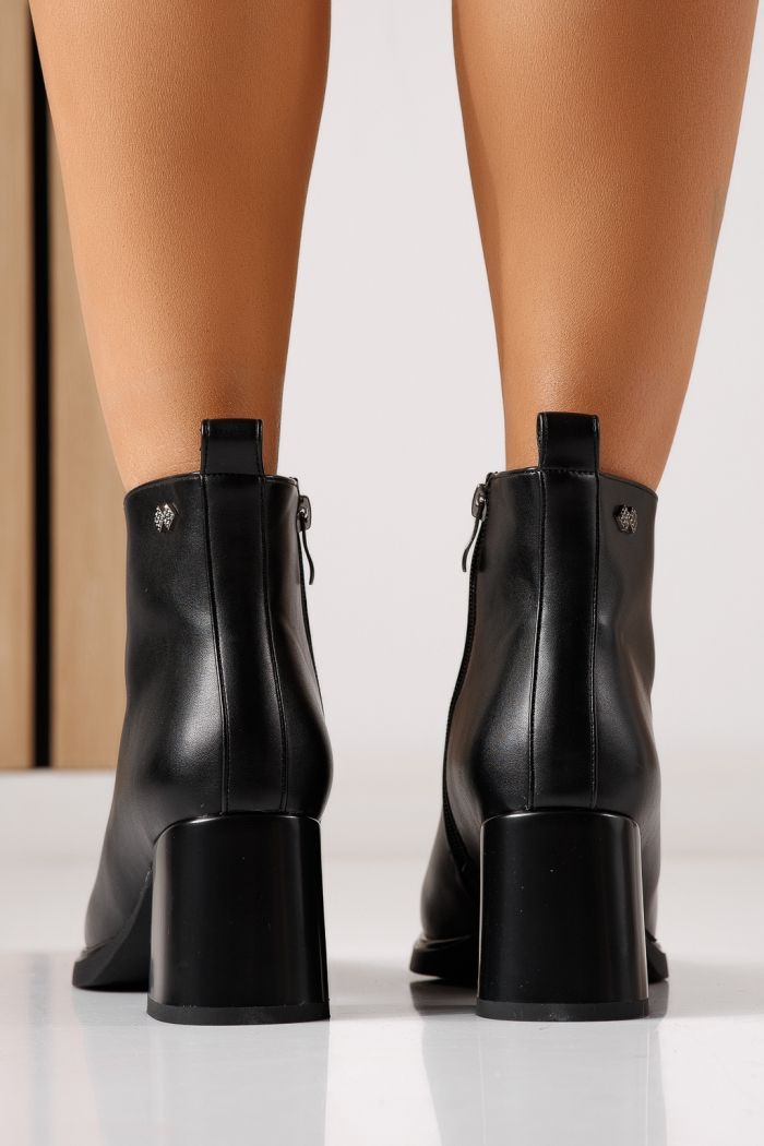 Botine dama vatuite negre din piele ecologica Clara #30202