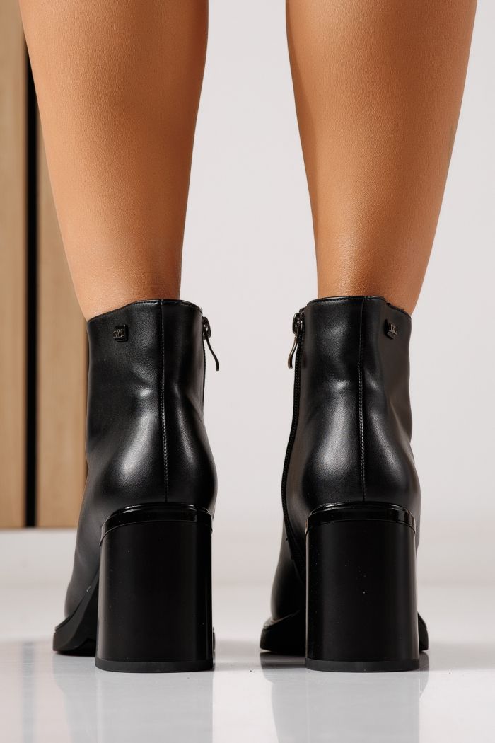 Botine dama vatuite negre din piele ecologica Selena #30229