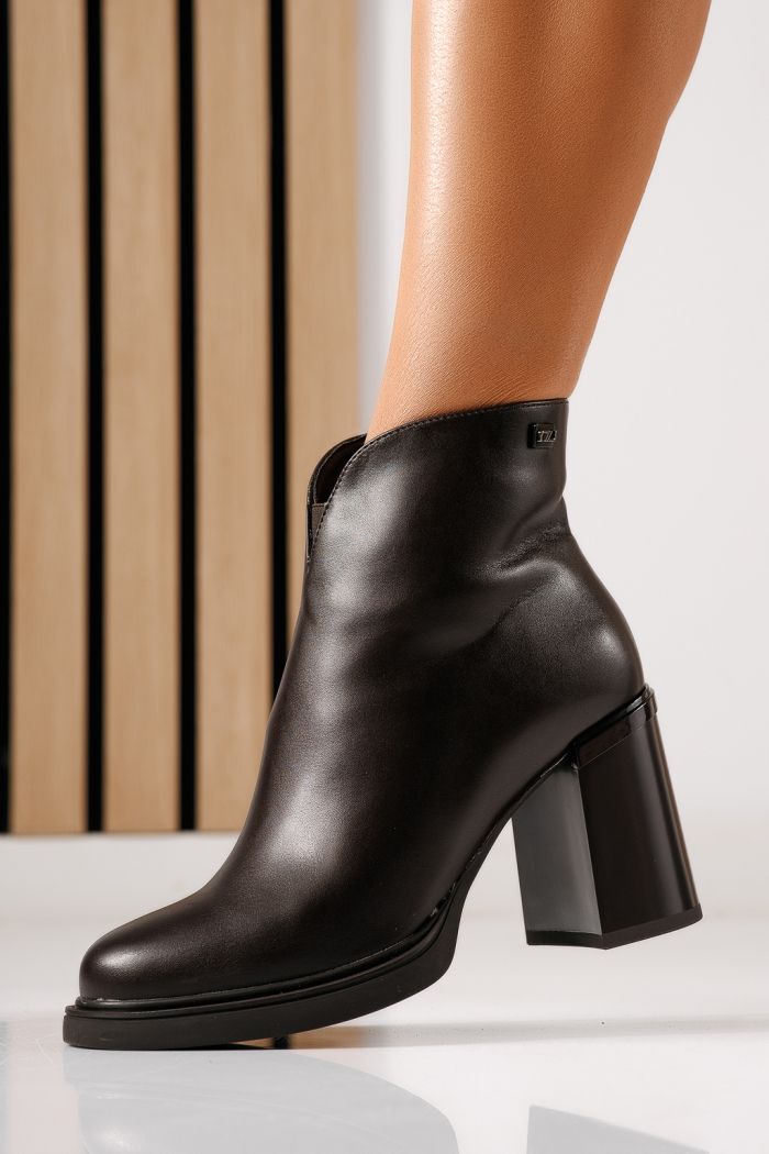 Botine dama vatuite maro din piele ecologica Selena #30231