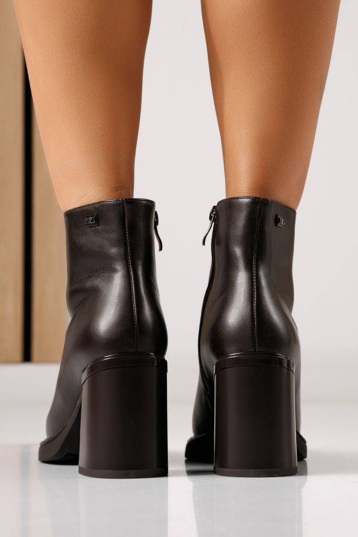Botine dama vatuite maro din piele ecologica Selena #30231
