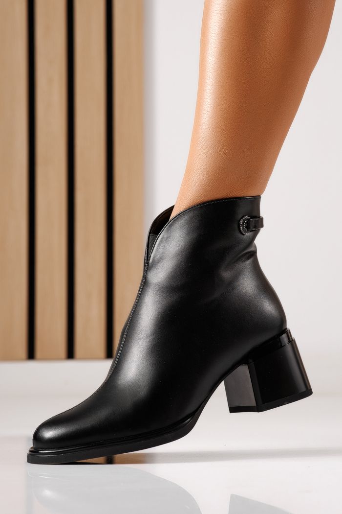 Botine dama vatuite negre din piele ecologica Eliza #30232