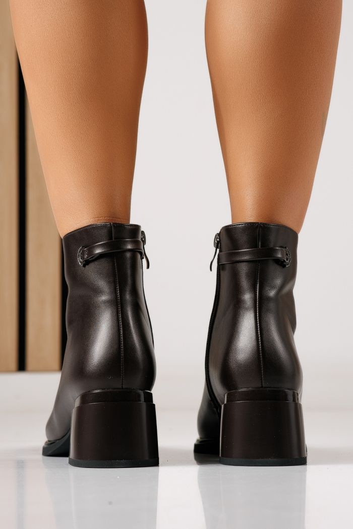 Botine dama vatuite maro din piele ecologica Eliza #30234