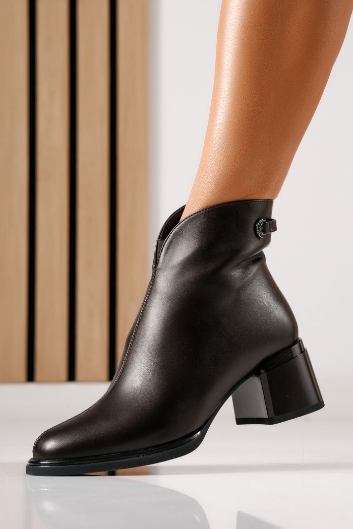 Botine dama vatuite maro din piele ecologica Eliza #30234