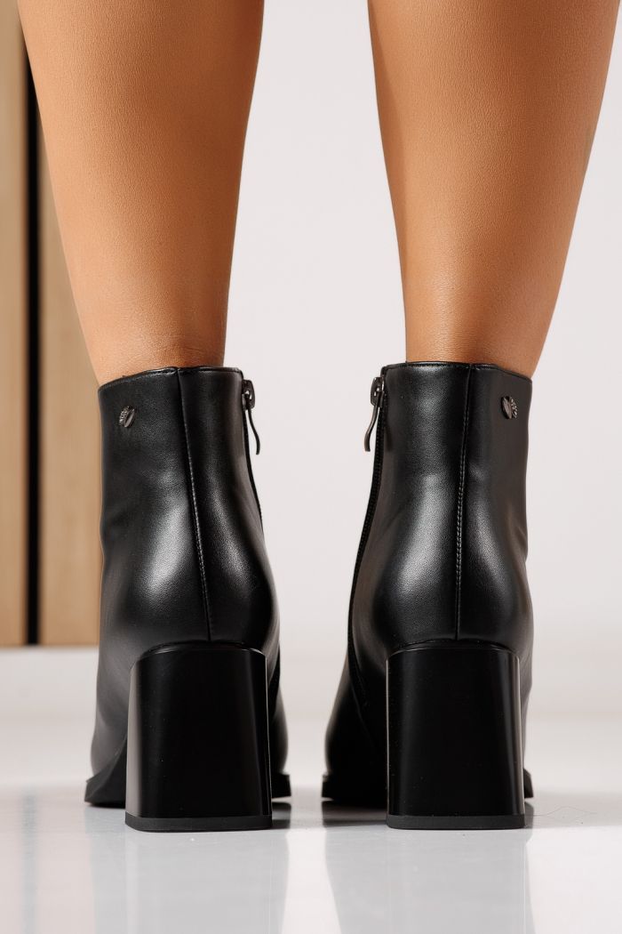 Botine dama vatuite negre din piele ecologica Maia #30199