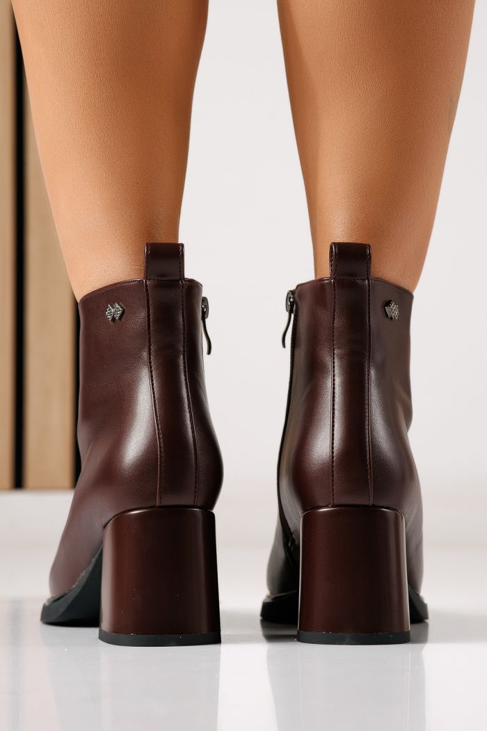 Botine dama vatuite bordo din piele ecologica Clara #30205