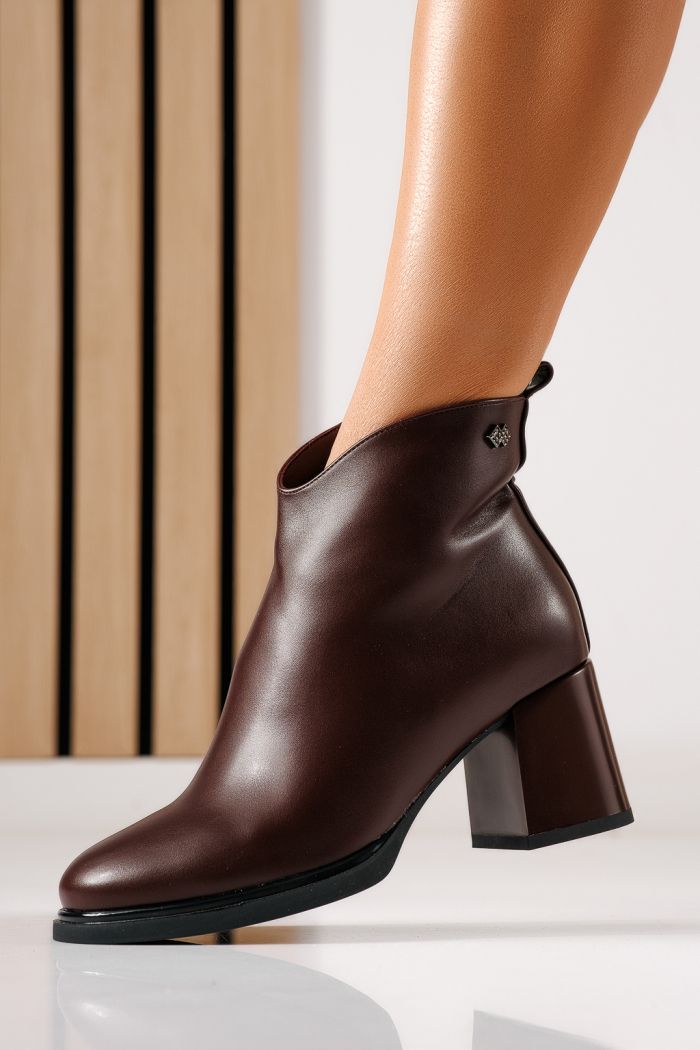 Botine dama vatuite bordo din piele ecologica Clara #30205