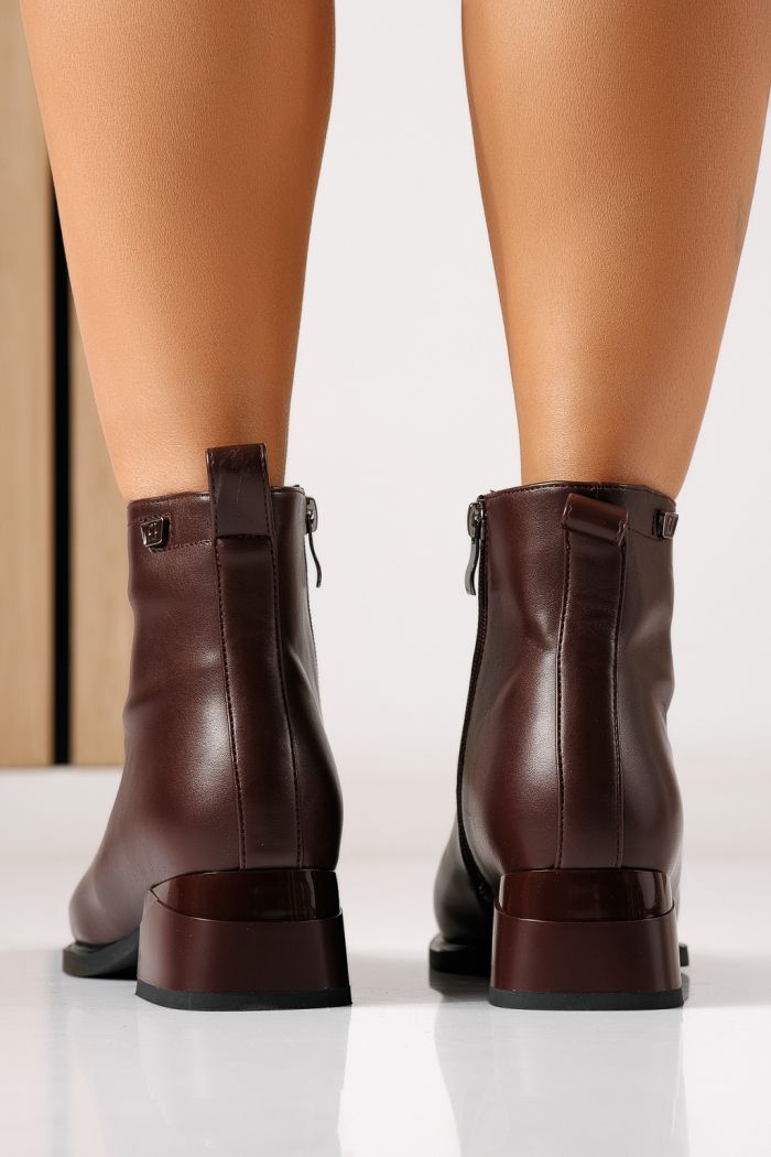 Botine dama vatuite bordo din piele ecologica Ilinca #30248