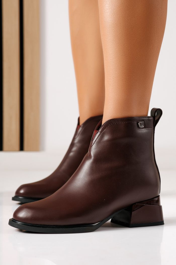 Botine dama vatuite bordo din piele ecologica Ilinca #30248