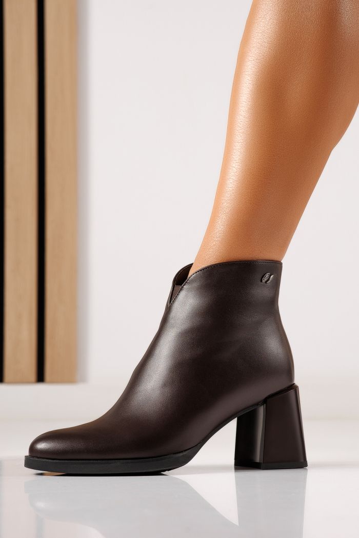 Botine dama vatuite maro din piele ecologica Maia #30198