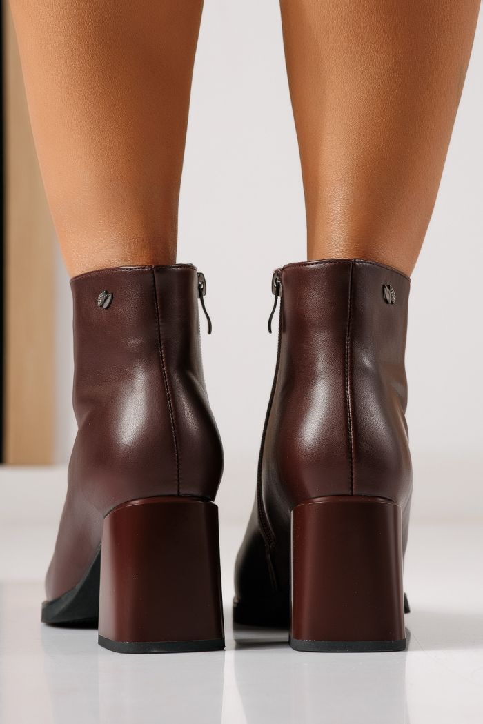 Botine dama vatuite bordo din piele ecologica Maia #30200