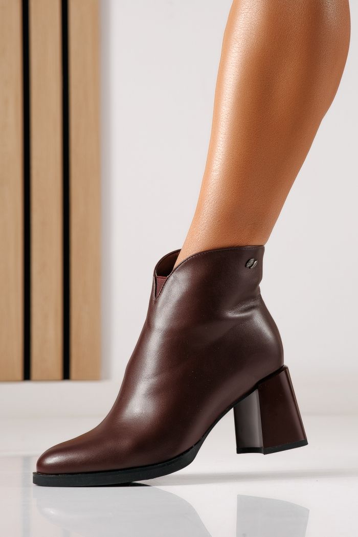 Botine dama vatuite bordo din piele ecologica Maia #30200