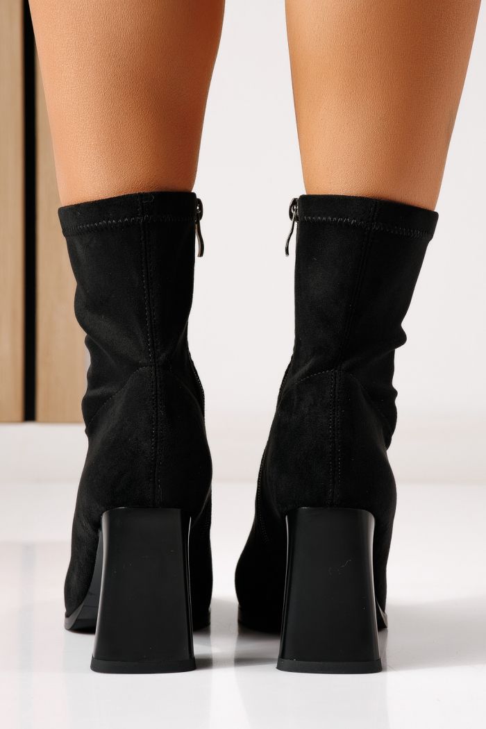 Botine dama vatuite negre din piele ecologica intoarsa Anais #30373