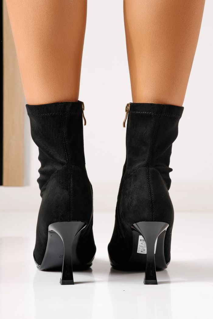 Botine dama vatuite negre din piele ecologica intoarsa Isabelle #30379