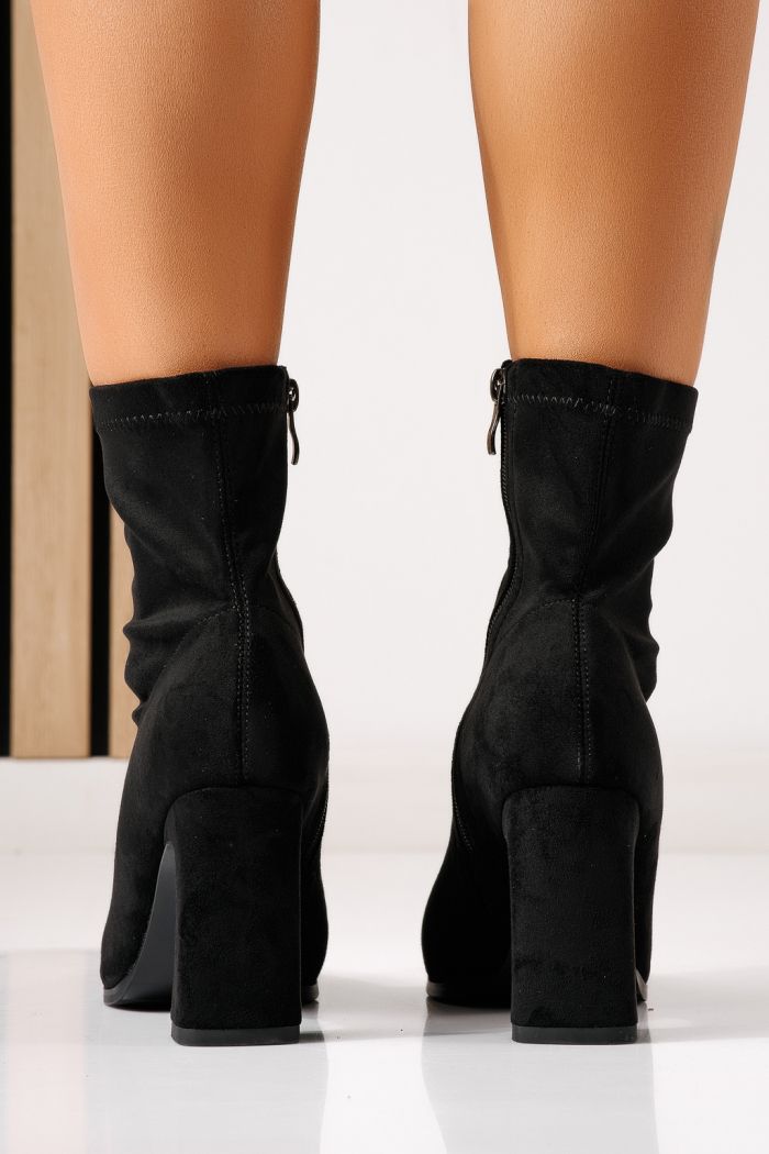 Botine dama vatuite negre din piele ecologica intoarsa Camille #30366
