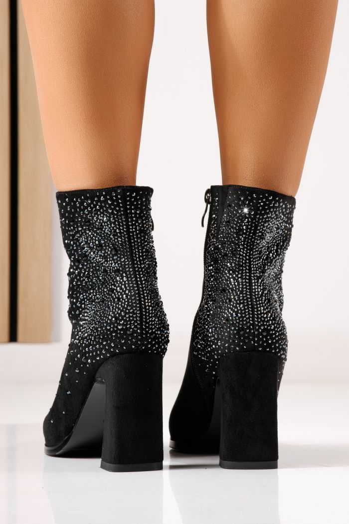 Botine dama vatuite negre din piele ecologica intoarsa Pauline #30381