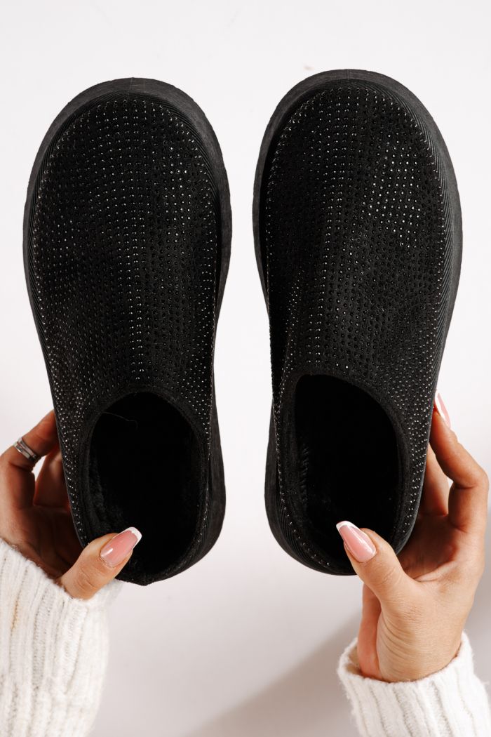Ghete dama îmblanite tip Ug negre din piele ecologica intoarsa Noa #30311