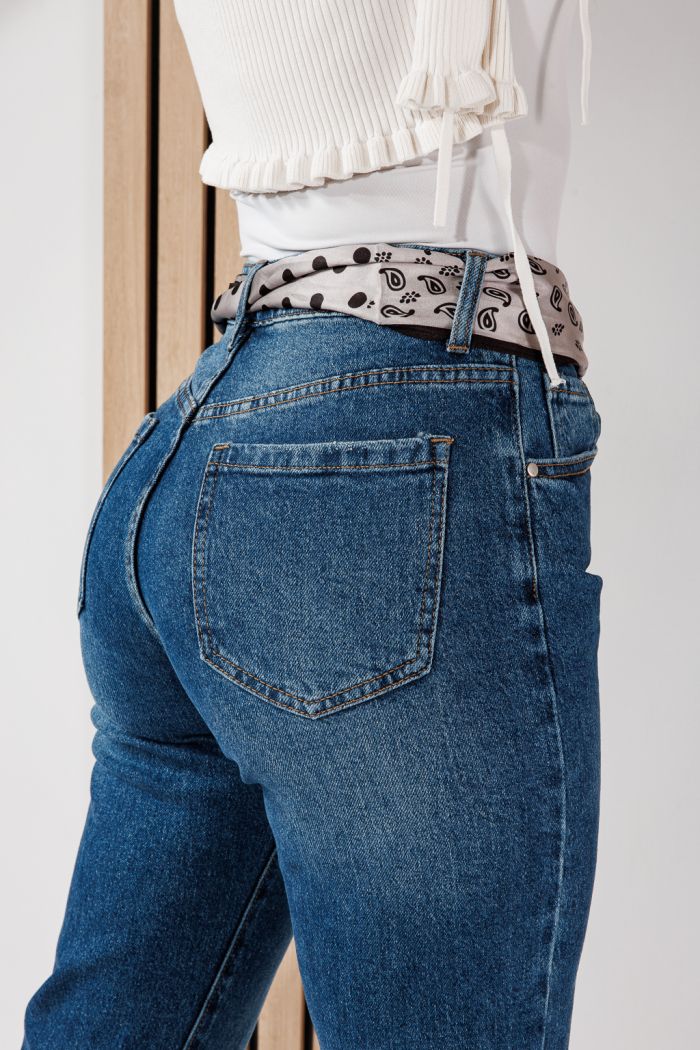 Blugi Wide Leg Dama Oria Albastri #A1466