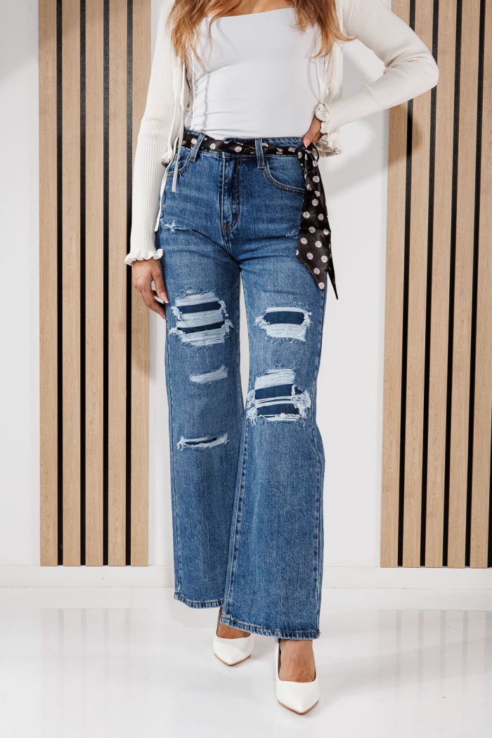 Blugi Wide Leg Fit Dama Dana Albastri #A1456