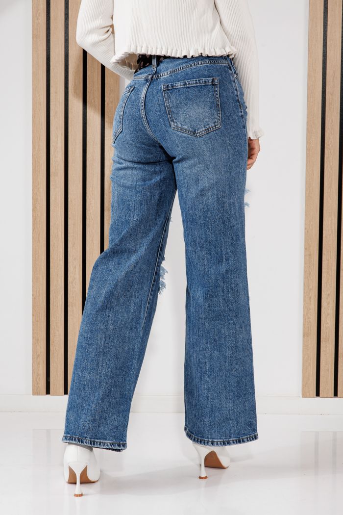 Blugi Wide Leg Fit Dama Dana Albastri #A1456