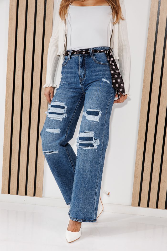 Blugi Wide Leg Fit Dama Dana Albastri #A1456