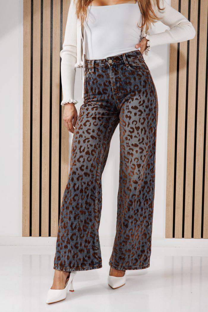Blugi Wide Leg Dama Maya Albastri #A1452