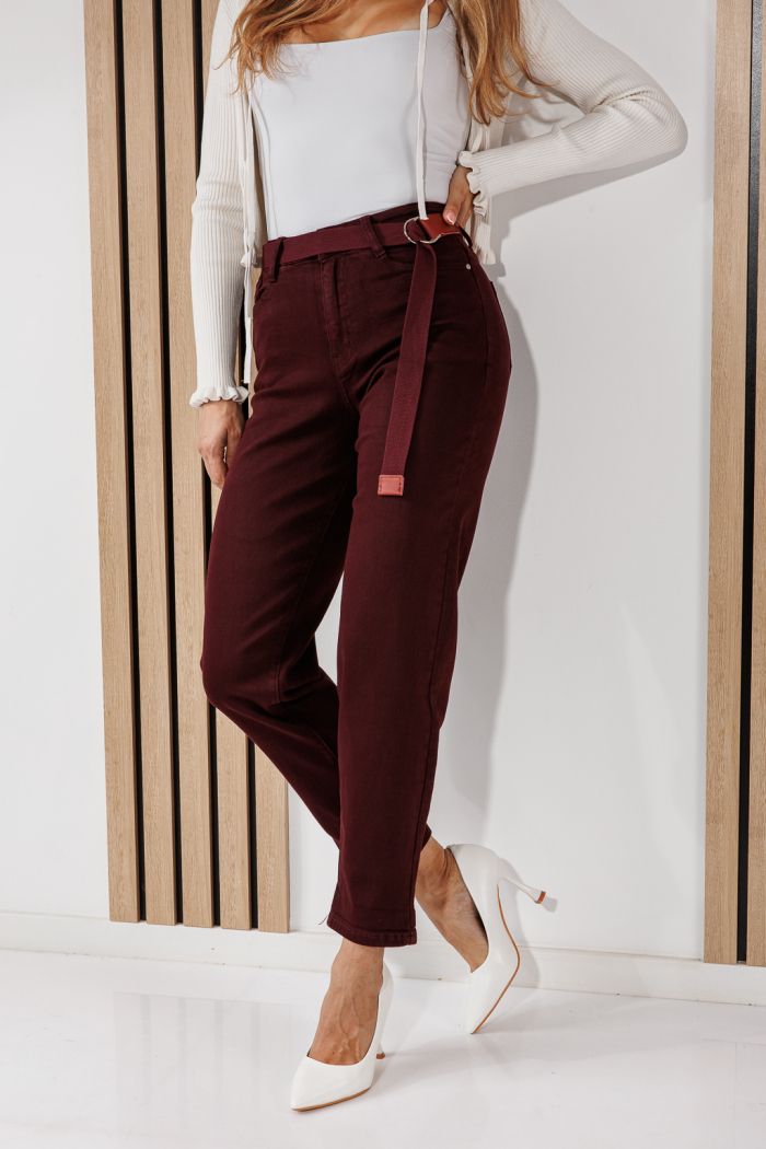 Blugi Baggy Fit Dama Sarah Bordo #A1465