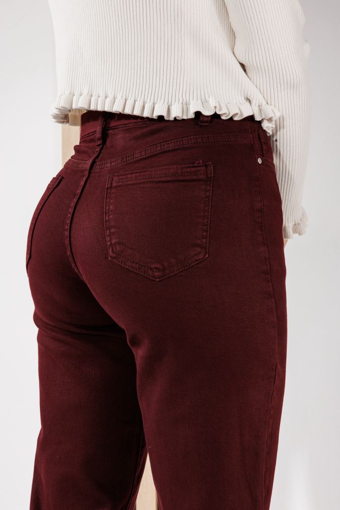 Blugi Baggy Fit Dama Sarah Bordo #A1465