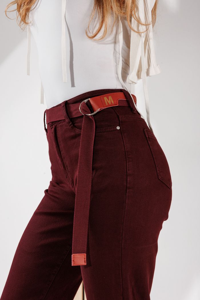 Blugi Baggy Fit Dama Sarah Bordo #A1465