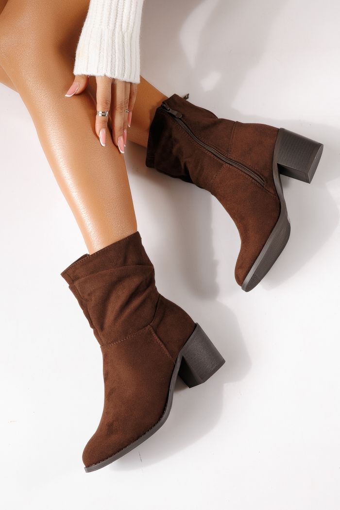 Botine dama vatuite maro din piele ecologica intoarsa Christy  #30365